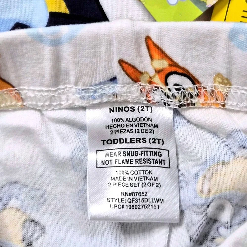 Bluey Pajama Set & Paw Patrol Zip Hoodie Bundle Toddler Boys Size 2T
